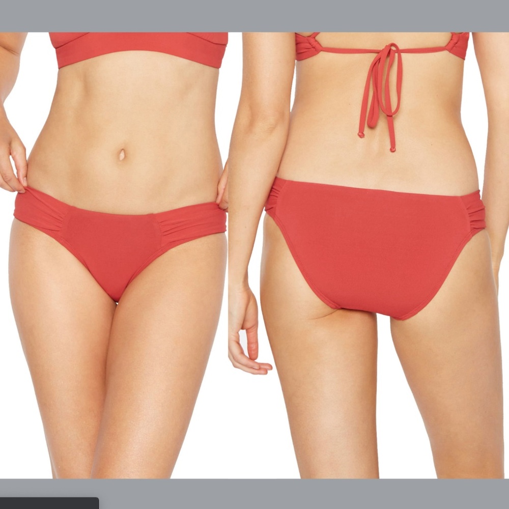 NEW $74 Robin Piccone Ava Tab Side Bikini Bottoms in‎ Auburn [SZ Large ]